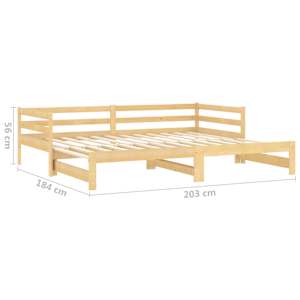 Výsuvná válenda 2× (90 x 200 cm) masivní borové dřevo - obrázek 10