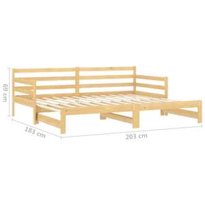 Výsuvná válenda 2× (90 x 200 cm) masivní borové dřevo - obrázek 10