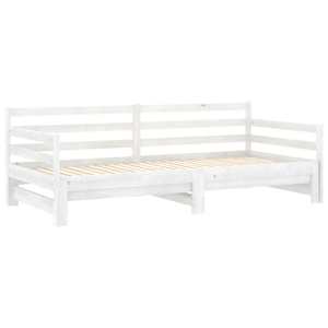 Výsuvná denní postel 2 × (90x200 cm) bílá masivní borové dřevo - obrázek 5