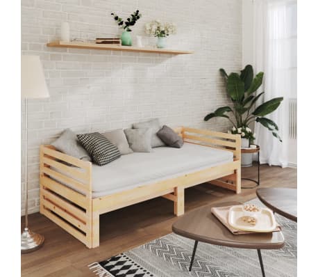 vidaXL Lit coulissant 2x(90x200) cm Bois de pin massif