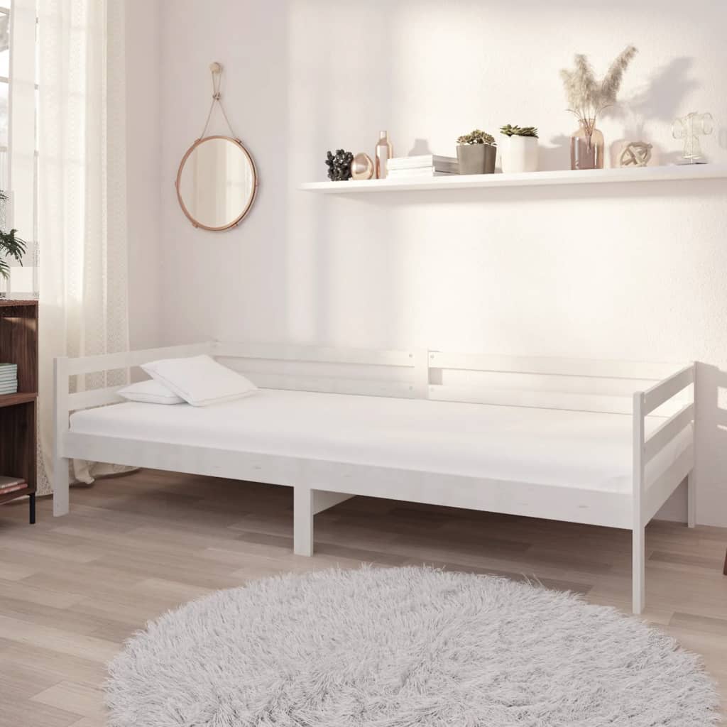 vidaXL ��ko dzienne z szufladami, 90x200 cm, bia�e, drewno sosnowe