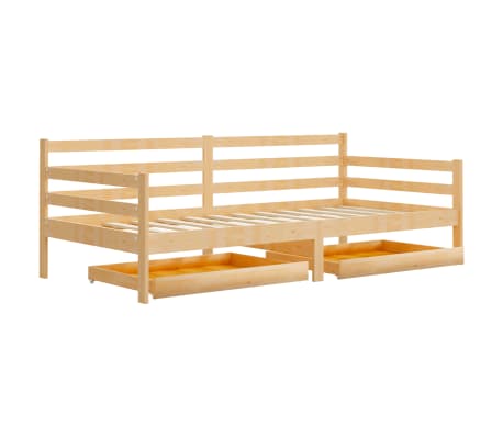 vidaXL Slaapbank met lades massief grenenhout 90x200 cm