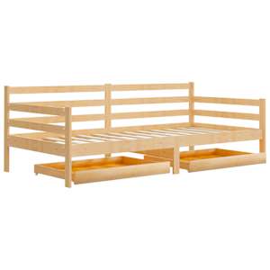 vidaXL Slaapbank met lades massief grenenhout 90x200 cm