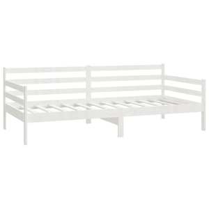 Denní postel s matrací 90 x 200 cm bílá masivní borové dřevo - obrázek 4