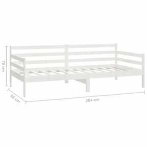 Denní postel s matrací 90 x 200 cm bílá masivní borové dřevo - obrázek 7