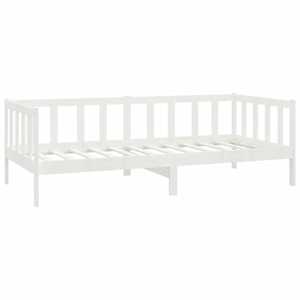 Denní postel s matrací 90 x 200 cm bílá masivní borové dřevo - obrázek 4