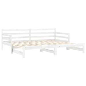 Výsuvná denní postel 2 × (90x200 cm) bílá masivní borové dřevo - obrázek 5