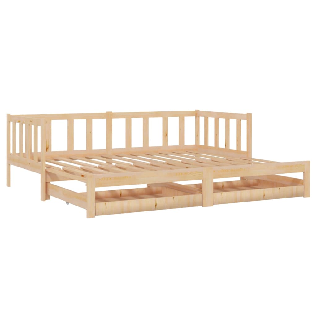 

vidaXL Slaapbank uitschuifbaar massief grenenhout 2x(90x200) cm