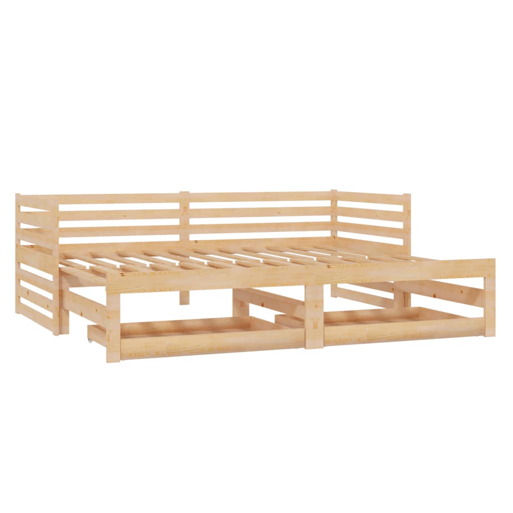 

vidaXL Slaapbank uitschuifbaar massief grenenhout 2x(90x200) cm
