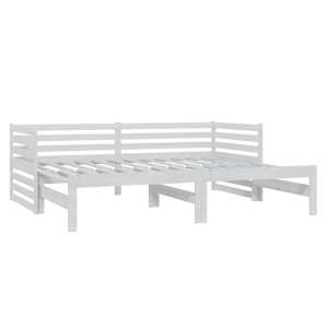 Výsuvná denní postel 2 × (90x200 cm) bílá masivní borové dřevo - obrázek 5