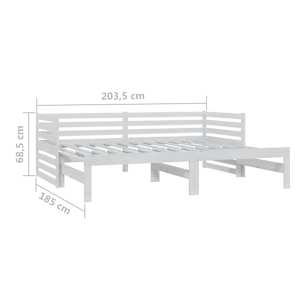 Výsuvná denní postel 2 × (90x200 cm) bílá masivní borové dřevo - obrázek 7