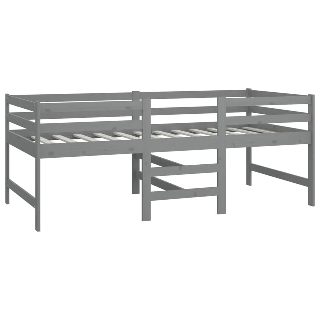 

vidaXL Halfhoogslaper met matras massief grenenhout grijs 90x200 cm