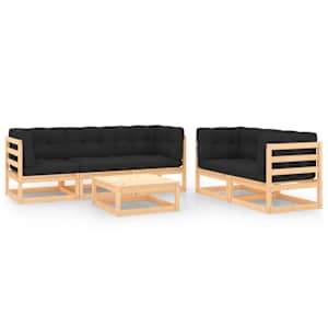 vidaXL 6-osaline aiam&ouml;&ouml;bli komplekt patjadega, m&auml;nnipuit