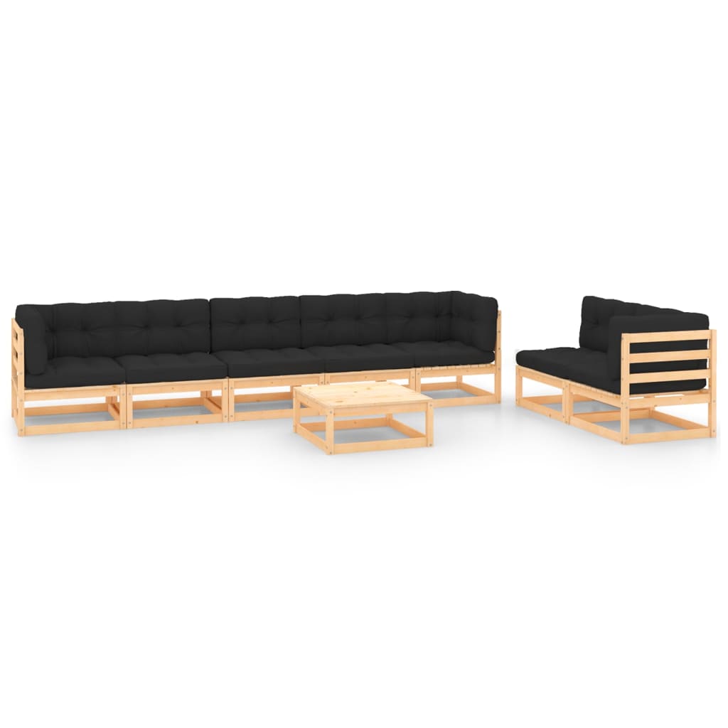 vidaXL 8-tlg. Garten-Lounge-Set mit Kissen Massivholz Kiefer