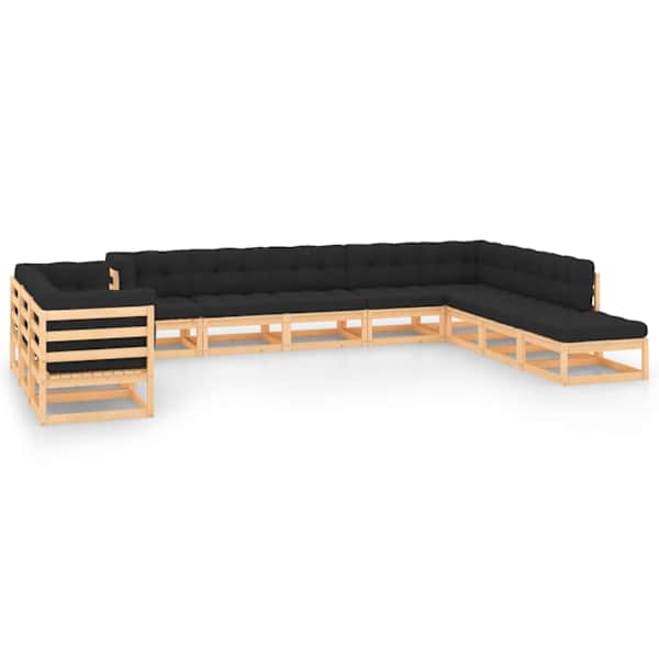 vidaXL 11-osaline aiadiivanikomplekt patjadega, antratsiithall, m&auml;nd