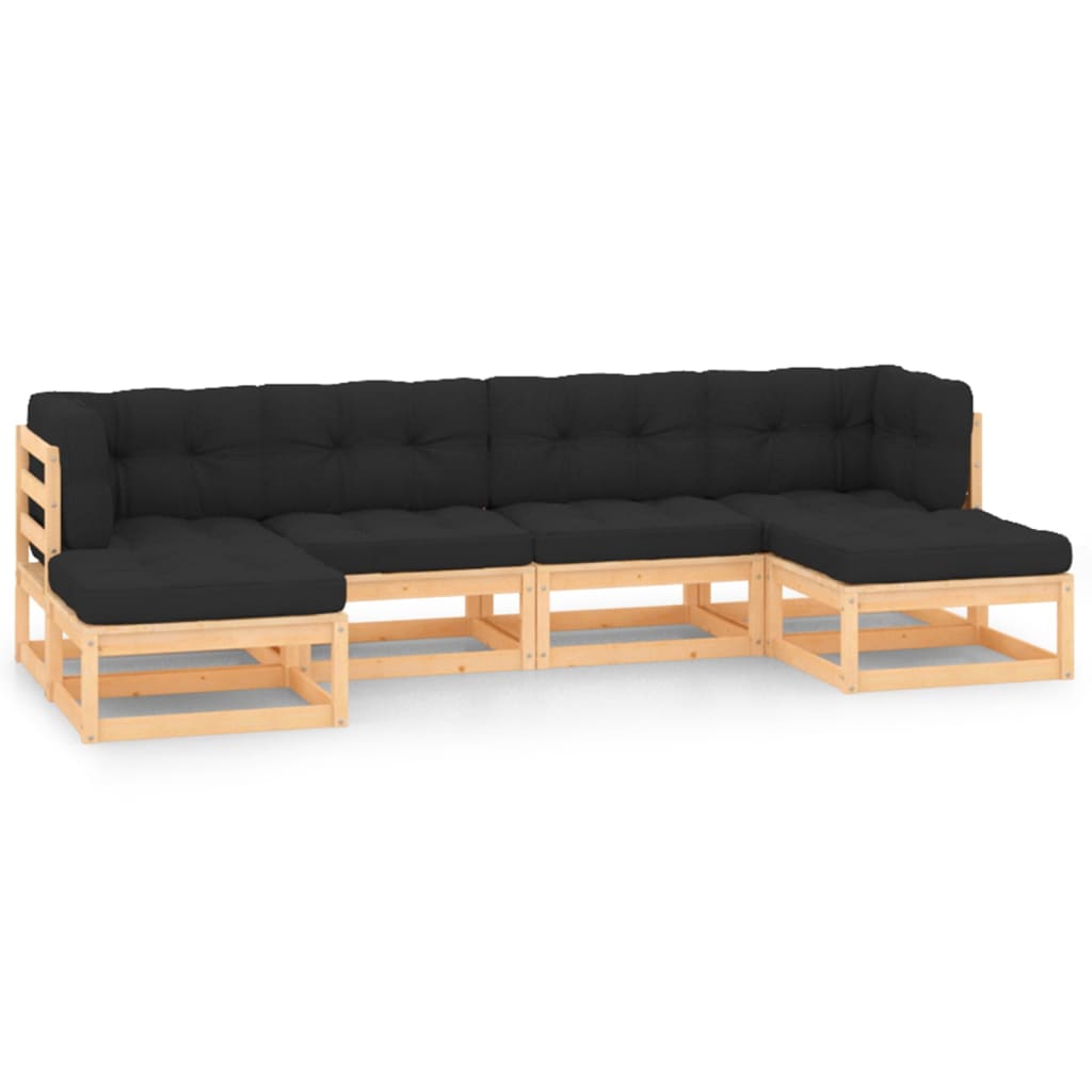 vidaXL 6-tlg. Garten-Lounge-Set mit Kissen Massivholz Kiefer