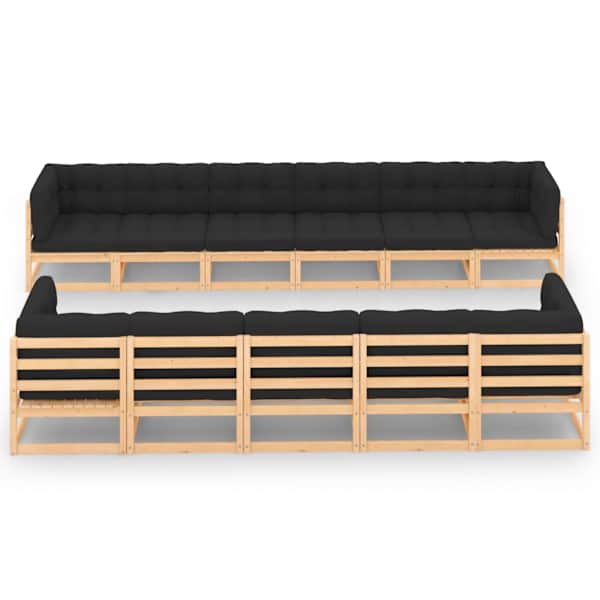 vidaXL 11-osaline aiadiivanikomplekt patjadega, antratsiithall, m&auml;nd