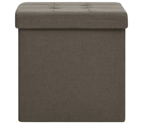 vidaXL Tabouret de rangement pliable Marron Faux lin