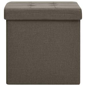 vidaXL Tabouret de rangement pliable Marron Faux lin