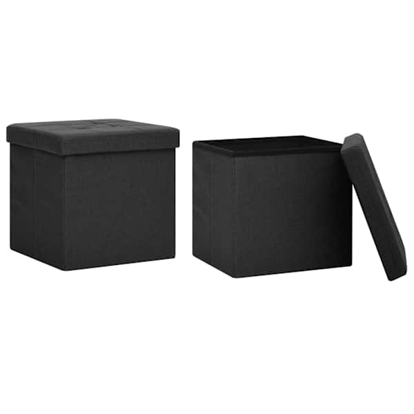 vidaXL kokkupandavad tumbad 2 tk, must, kunstlina