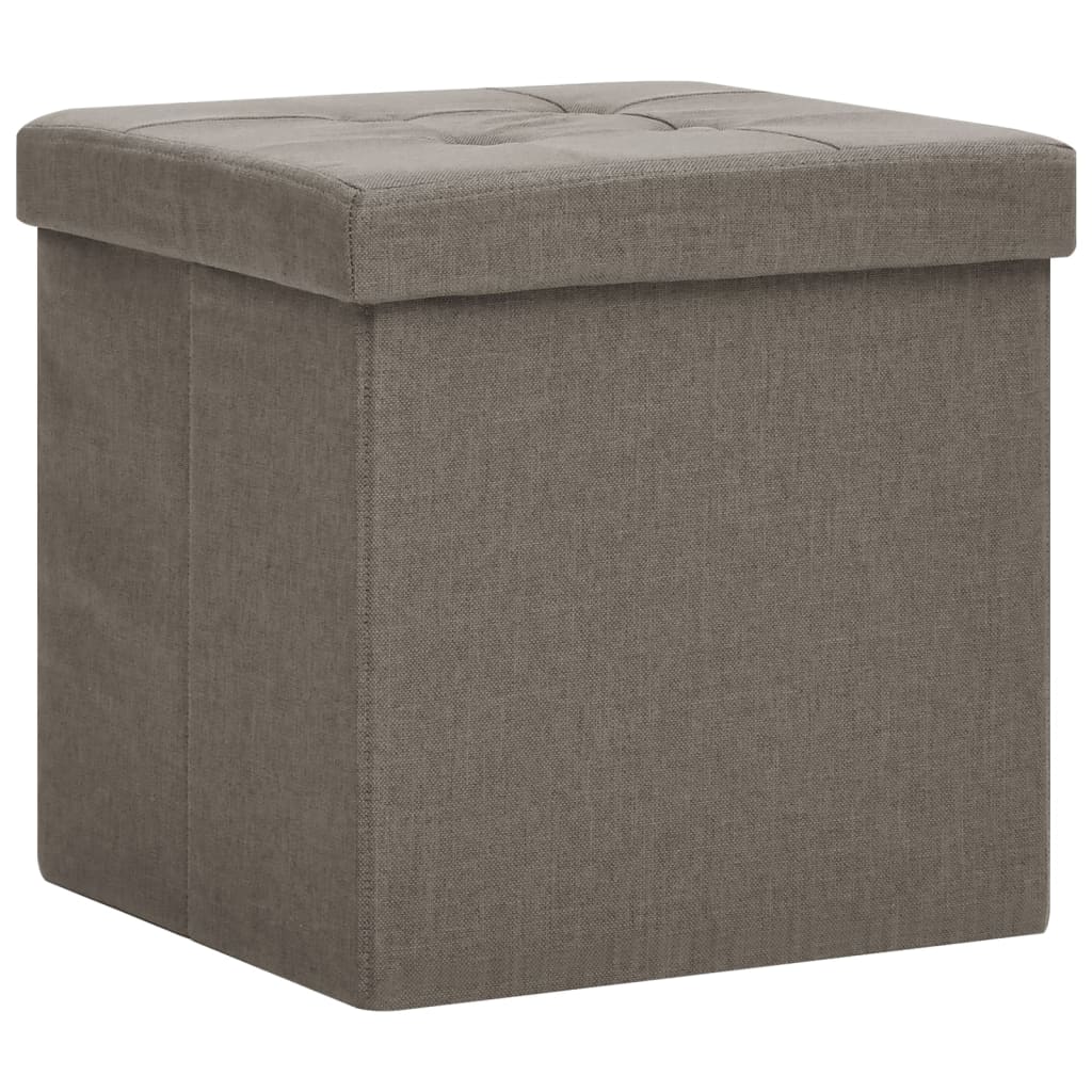 Thumbnail - vidaXL Hocker mit Stauraum 2 Stk. Taupe Leinenoptik