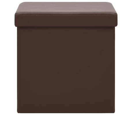 vidaXL Opbergkruk inklapbaar PVC bruin