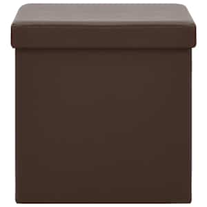 vidaXL Opbergkruk inklapbaar PVC bruin