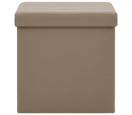 vidaXL Tabouret de rangement pliable Cappuccino PVC