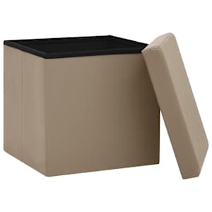 Skládací úložná stolička cappuccino PVC - obrázek 4