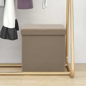 Skládací úložná stolička cappuccino PVC - obrázek 1