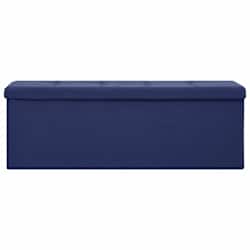 vidaXL Banc de rangement pliable Bleu Faux lin