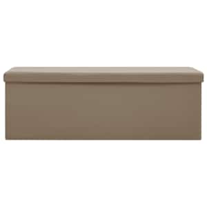 vidaXL foldbar opbevaringsb&aelig;nk PVC cappuccinofarvet