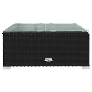 vidaXL Table de basse de jardin Noir 60x60x30 cm R&eacute;sine tress&eacute;e verre