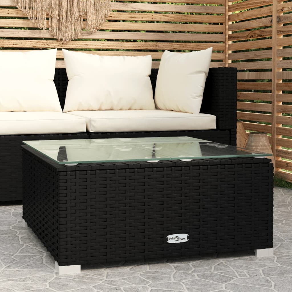 vidaXL sofabord til haven 60x60x30 cm polyrattan og glas