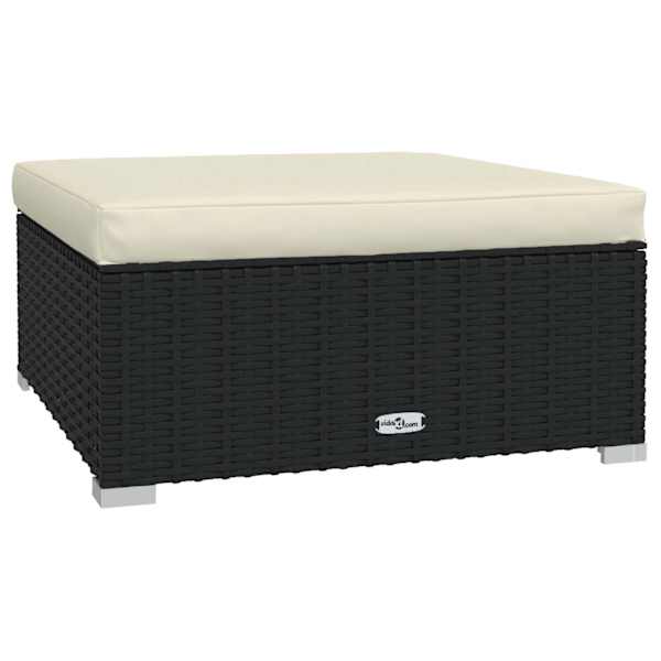 vidaXL aia jalapink istmepadjaga, must, 70x70x30 cm, pol&uuml;rotang