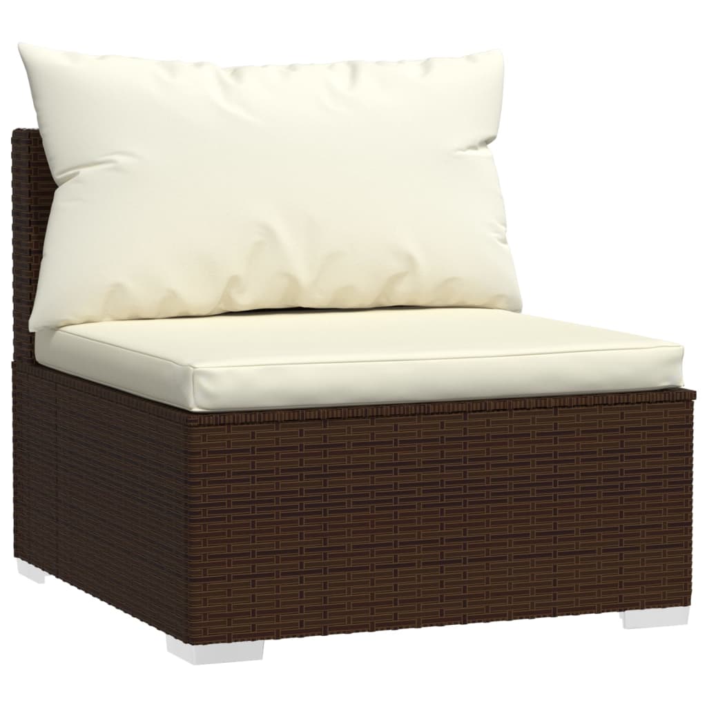 Sofa rattanowa 3-osobowa, brązowa, 210x70x60,5 cm