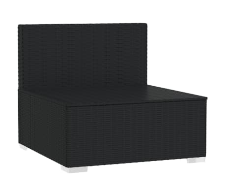 VidaXL 4 Seater Sofa With Cushions Black Poly Rattan | VidaXL.com