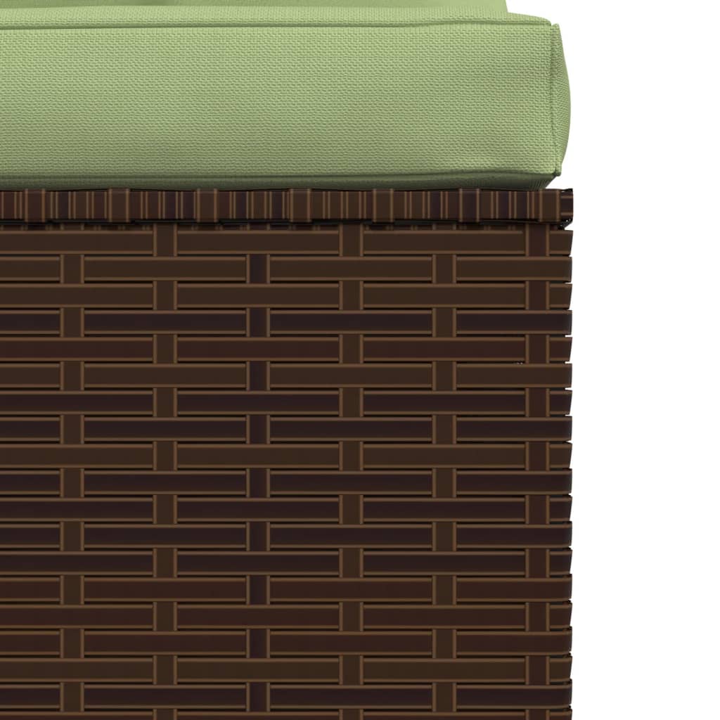 Sofa 3-osobowa modułowa, brązowa, zielona poduszka