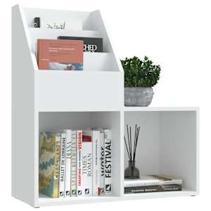 vidaXL Children Magazine Rack White 71x30x78.5 cm Engineered Wood