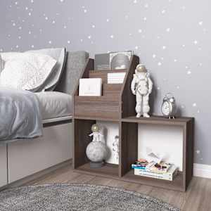 Otroško stojalo za revije siva in sonoma 71x30x78,5 cm inž. les