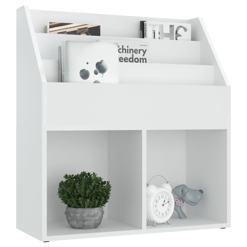 vidaXL Children Magazine Rack White 71x30x78.5 cm Engineered Wood