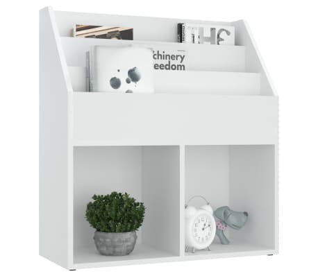 vidaXL Children Magazine Rack White 71x30x78.5 cm Engineered Wood