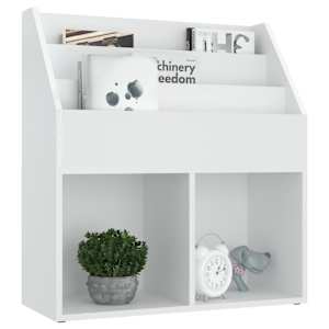vidaXL Παιδική Ραφιέρα Περιοδικών Λευκή 71x30x78,5 εκ. από Μοριοσανίδα