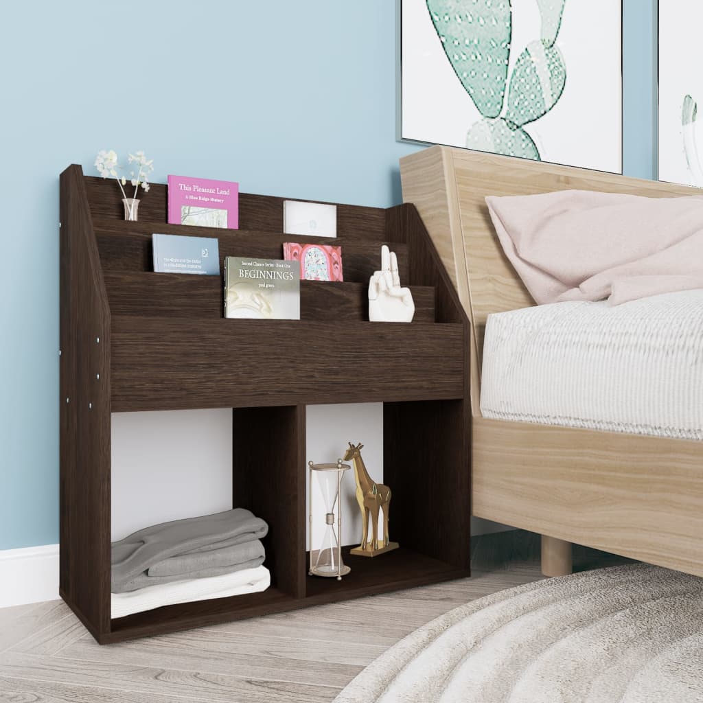 

vidaXL Kindertijdschriftenrek 71x30x78,5 cm spaanplaat gerookt eiken
