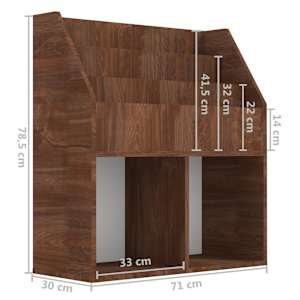 Dětský regál na časopisy hnědý dub 71 x 30 x 78,5 cm kompozit - obrázek 7