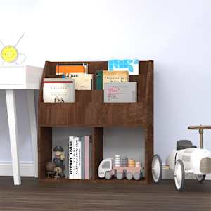 Otroško stojalo za revije rjav hrast 71x30x78,5 cm inženir. les