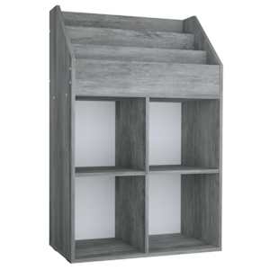 Dětský regál na časopisy betonově šedý 71x30x114 cm kompozit - obrázek 2
