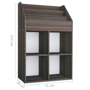 Dětský regál na časopisy šedý dub sonoma 71x30x114 cm kompozit - obrázek 6