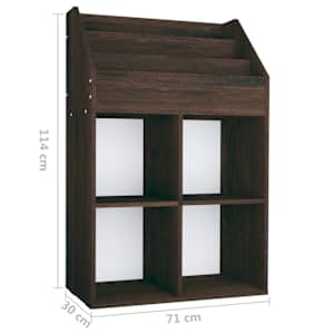Dětský regál na časopisy kouřový dub 71 x 30 x 114 cm kompozit - obrázek 6