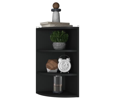 vidaXL Wall Corner Shelf Black 30x31.5x60 cm Engineered Wood